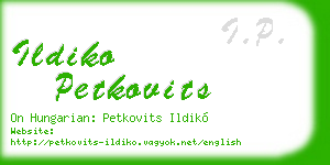 ildiko petkovits business card